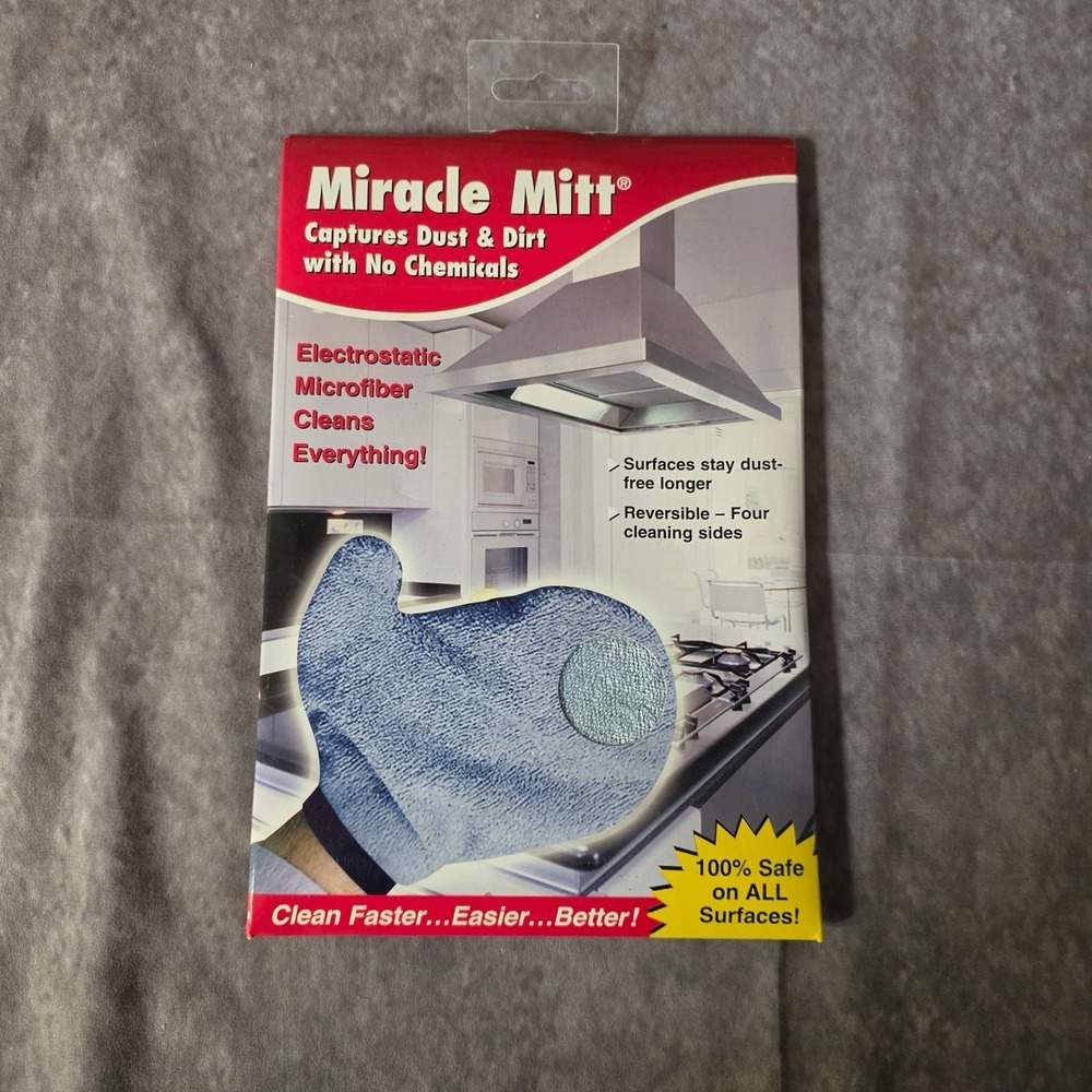 Miracle Mitt Electrostatic Microfiber Dusting Mitt Reversible & Washable
